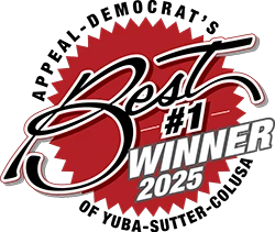 A badge awarding Yuba Sutter Chiropractic as the Best of 2025 business